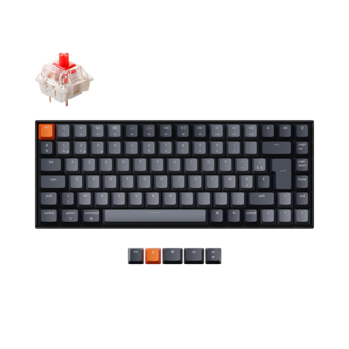 Keychron K2 Wireless Mechanical Keyboard (France ISO-FR Layout) - Version 2