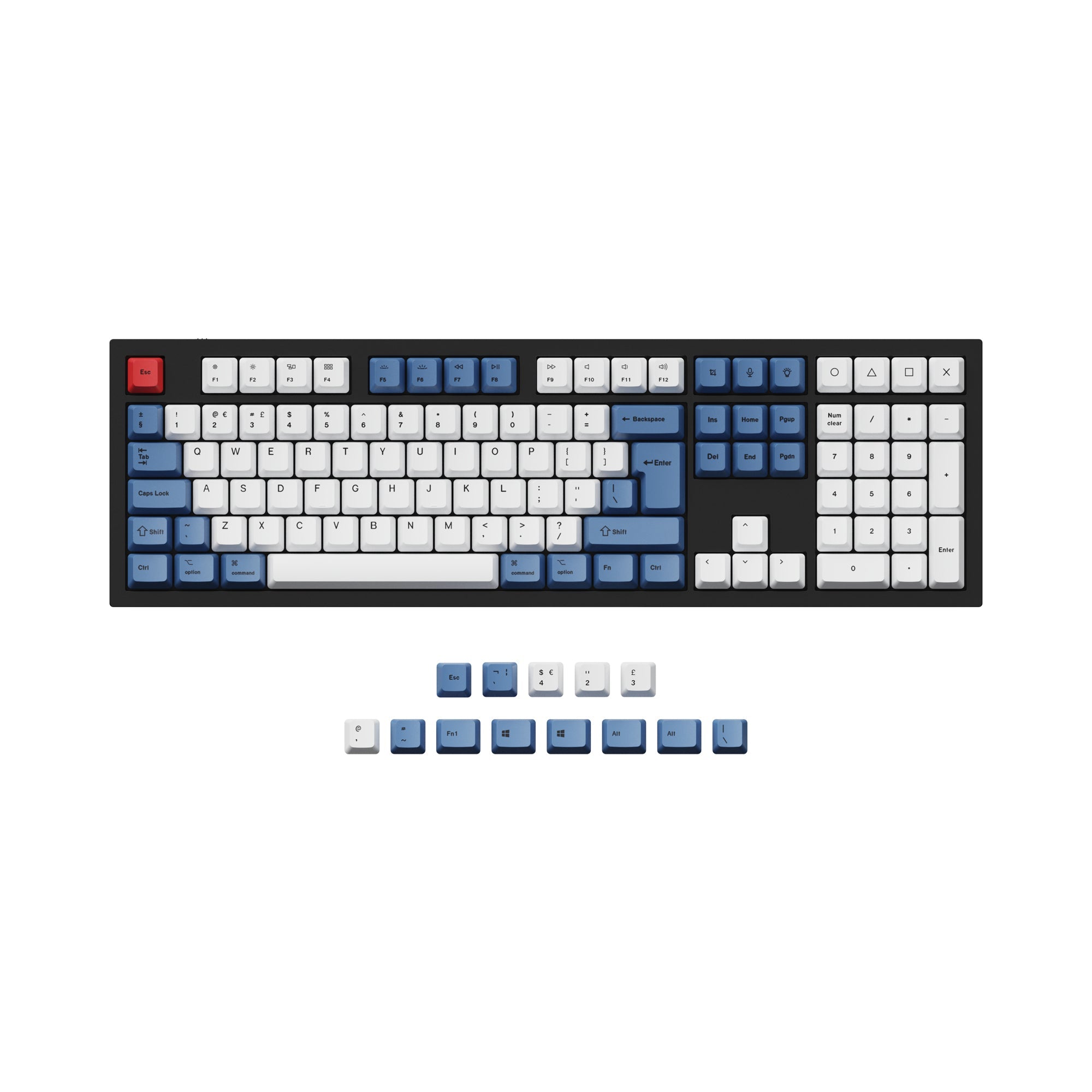 ISO & ANSI Q3 & Q4 & Q4 Pro & Q6 & Q6 Pro & V3 & V4 & V6 & K8 & K8 Pro OEM Dye-Sub PBT Keycap Set - Blauw