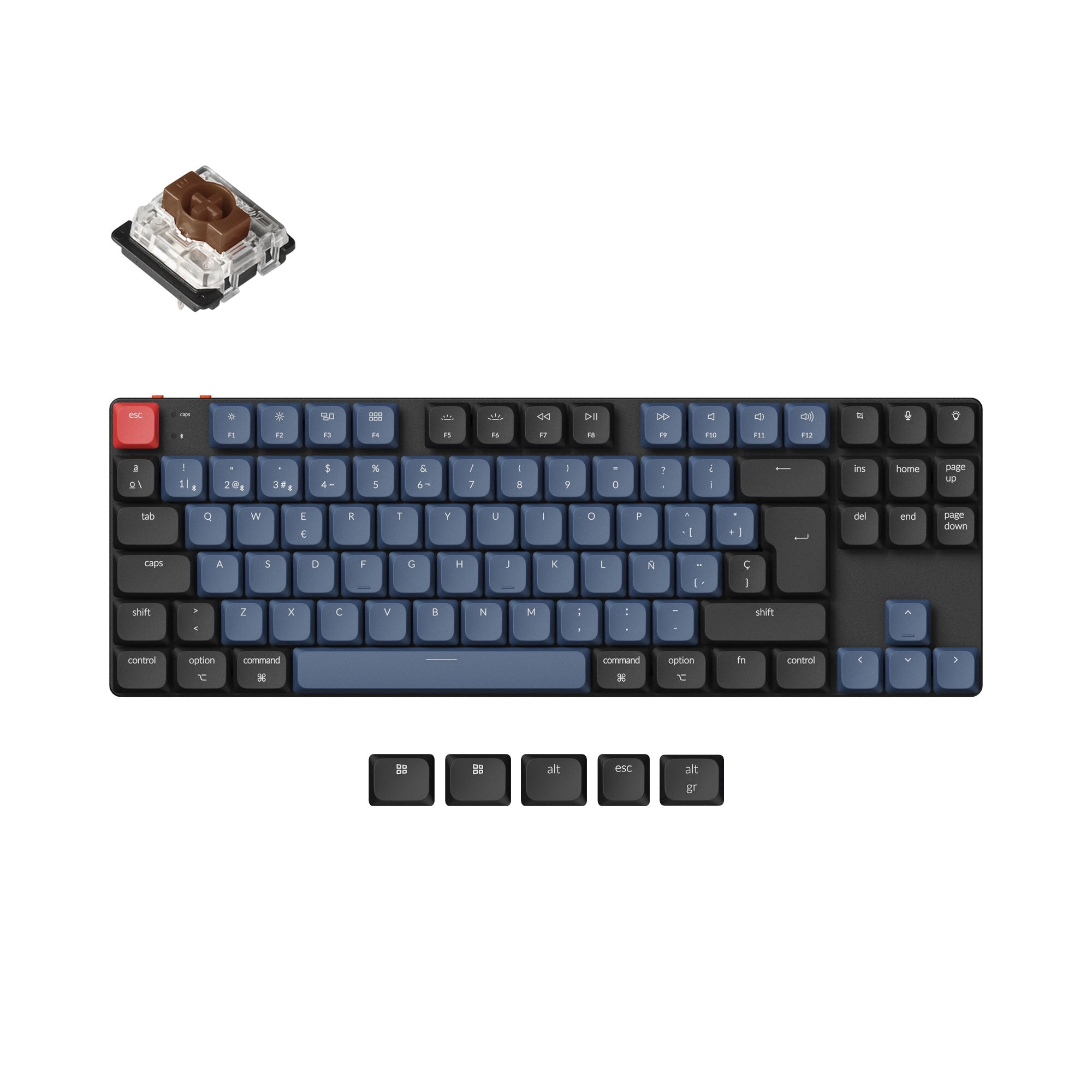 Keychron K1 Pro QMK/VIA Draadloos aangepast mechanisch toetsenbord ISO-indelingscollectie