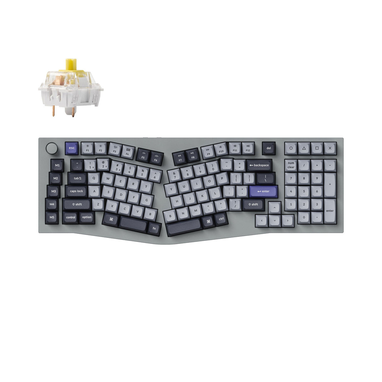 Keychron Q13 Pro QMK/VIA wireless custom mechanical keyboard 96 percent Alice layout full aluminum grey frame for Mac Windows Linux with RGB backlight hot-swappable K Pro banana