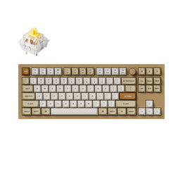 Keychron Q3 QMK VIA custom mechanical keyboard tenkeyless layout full aluminum knob version chanpagne gold frame knob version for Mac windows hot swappable Keychron K Pro banana switch