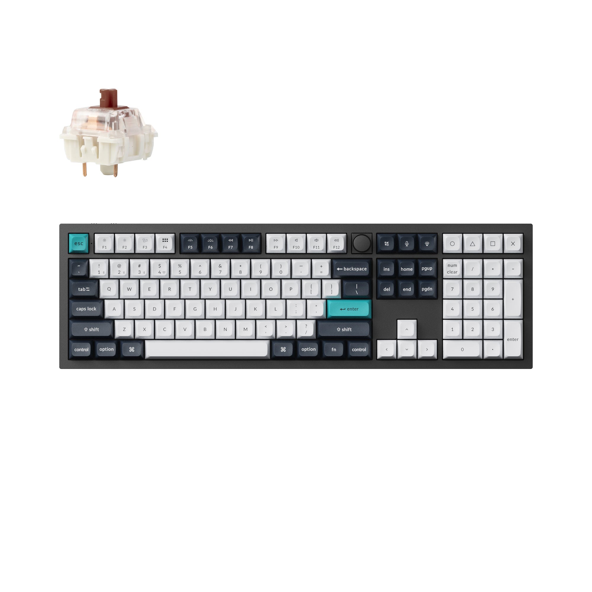 Keychron Q6 Max QMK/VIA Wireless Custom Mechanical Keyboard 100% Layout Aluminum Black Fully Assembled Knob for Mac Windows Linux Gateron Jupiter Brown