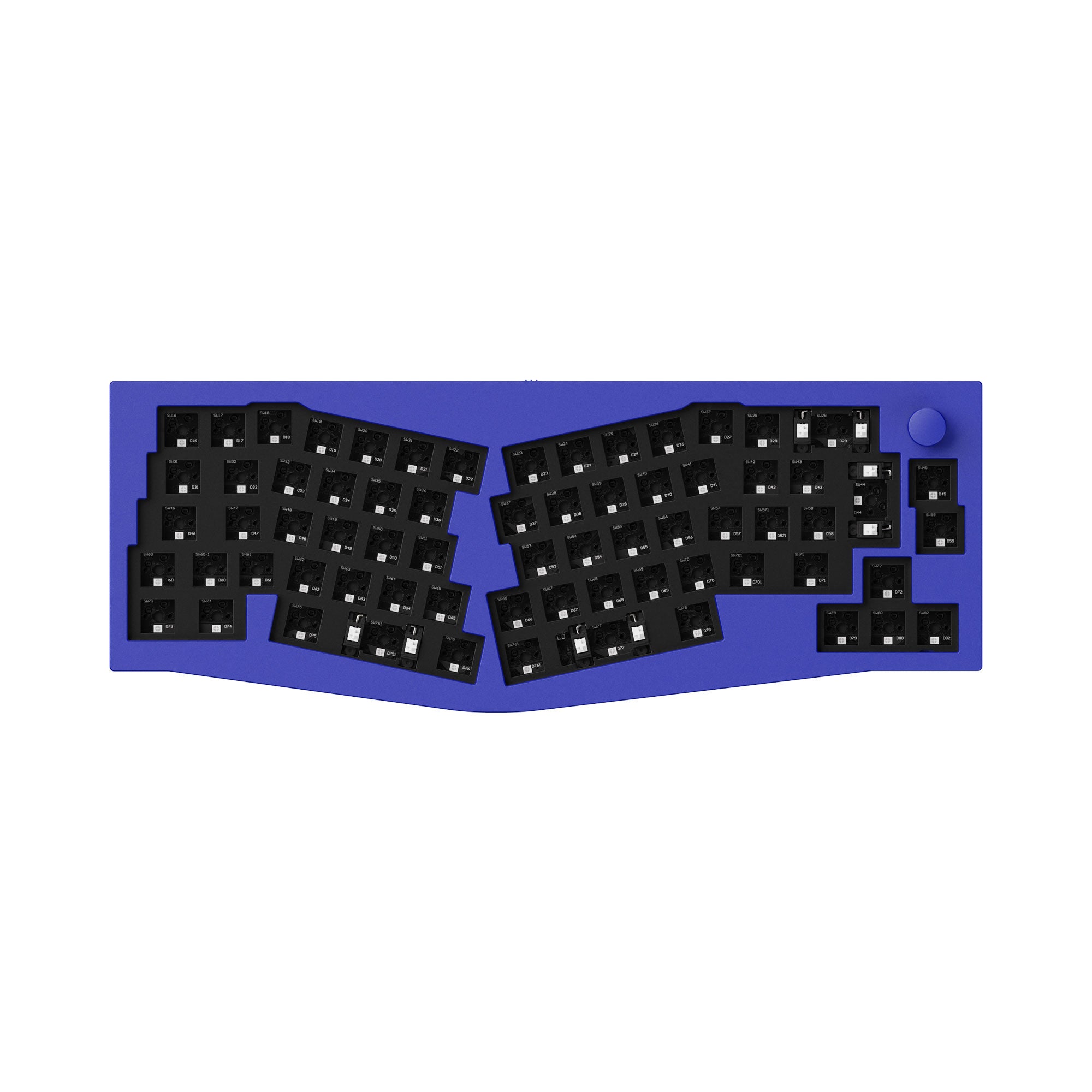 Keychron Q8 QMK VIA Custom Mechanical Keyboard Alice Layout Full Aluminum Frame For Mac Windows Linux ISO Layout Knob Barebone Blue