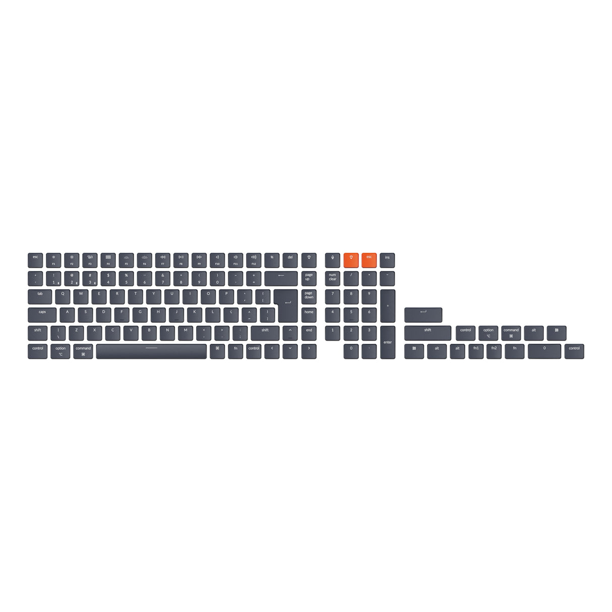 Laag profiel ISO ABS volledige set keycap-set