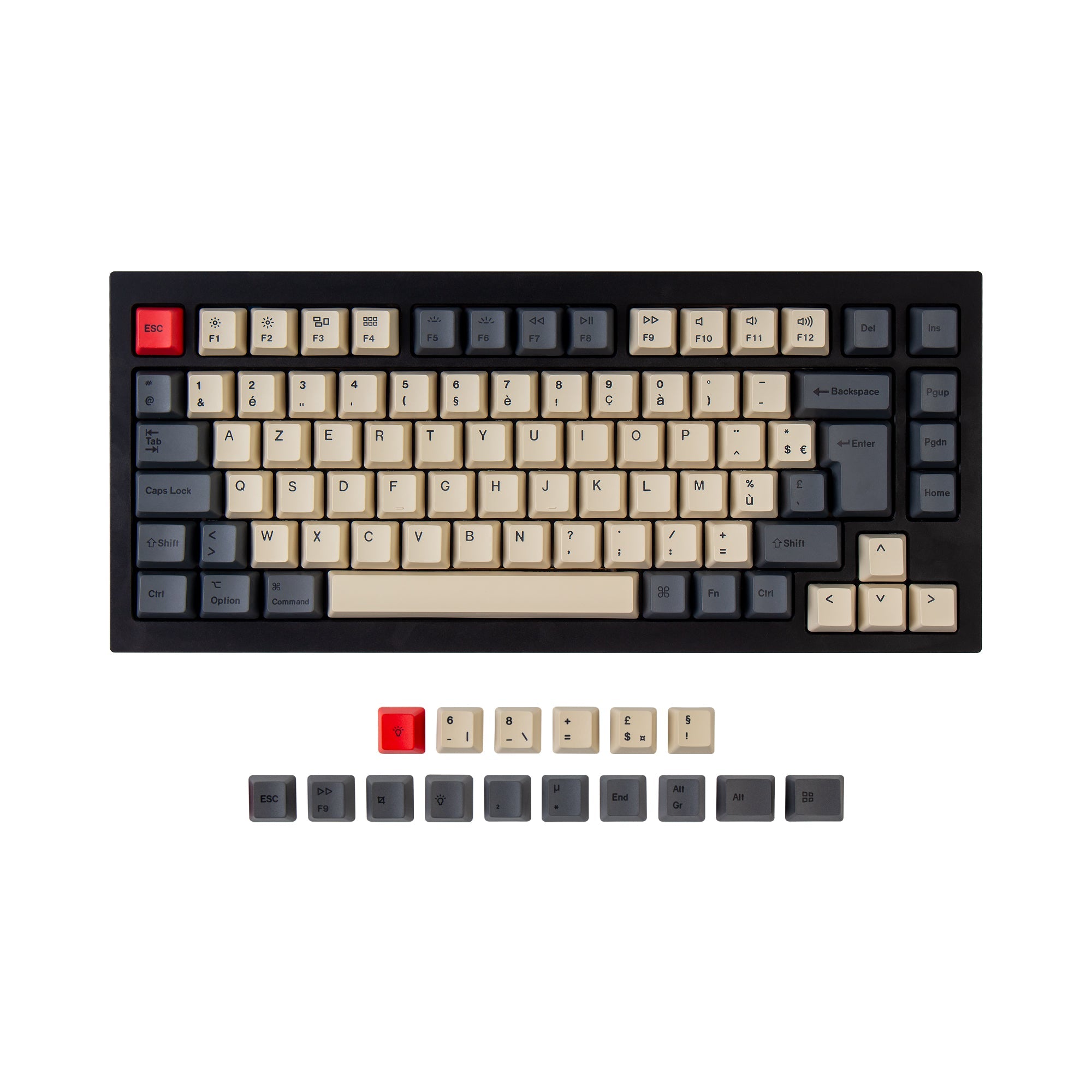 ISO Q1 & Q1 Pro & V1 & K2 & K2 Pro OEM Dye-Sub PBT Keycap Set - Koolstof