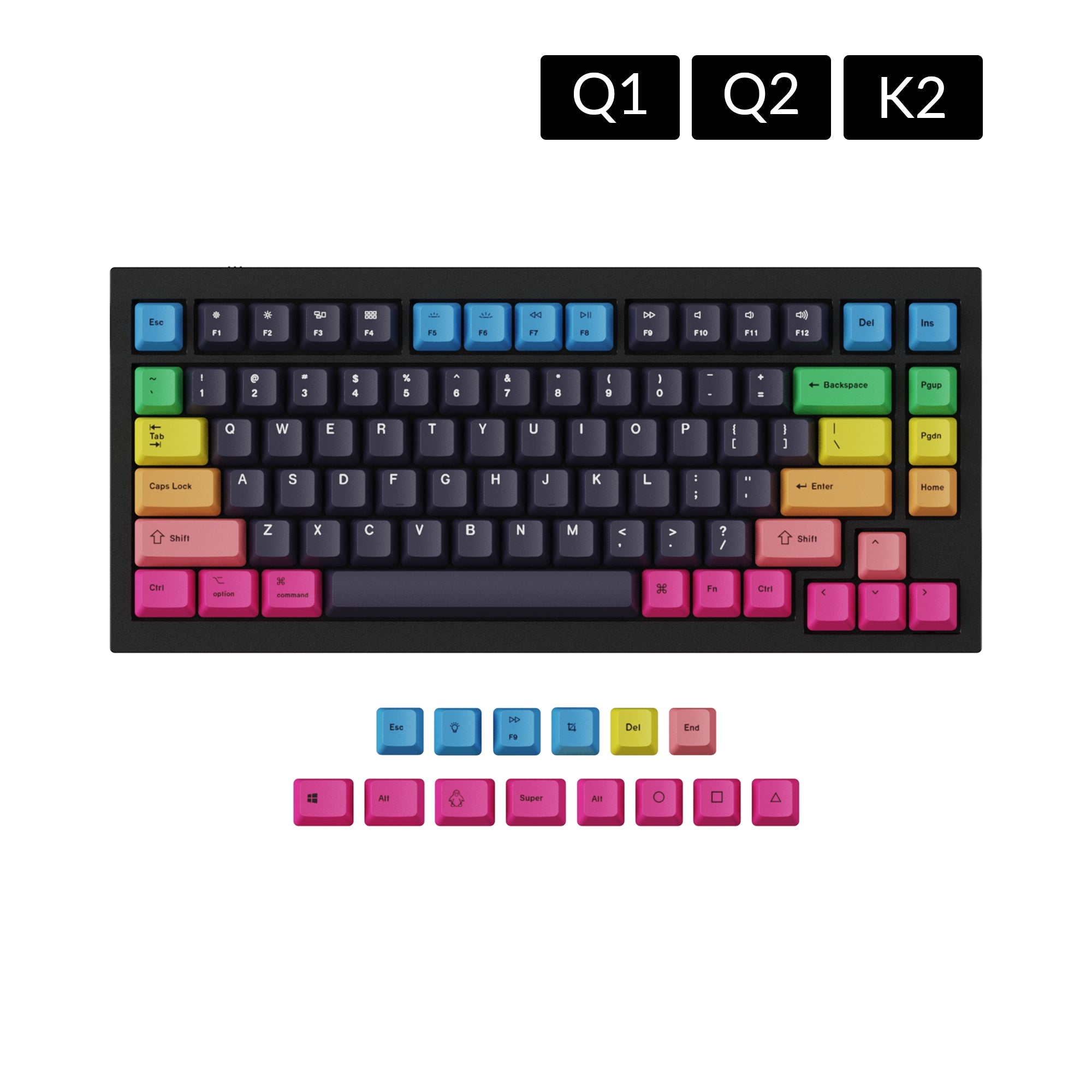 OEM Dye-Sub PBT-sleutelkapset - Regenboog