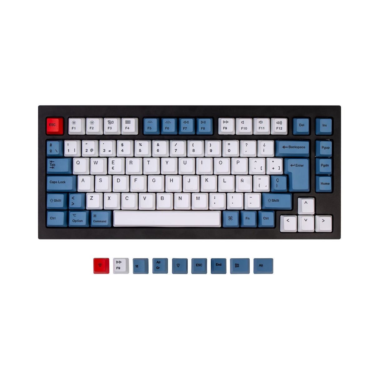 ISO Q1 & Q1 Pro & V1 & K2 & K2 Pro OEM Dye-Sub PBT Keycap Set - Blauw